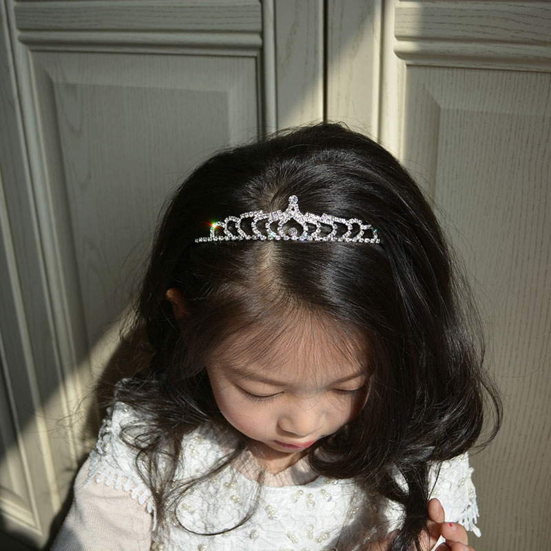 Luxury Diadem Crystal Crown Rhinestone Headband Princess Tiara Girls Accessories Kids Jewelry Vine Wedding Tiaras for Brides