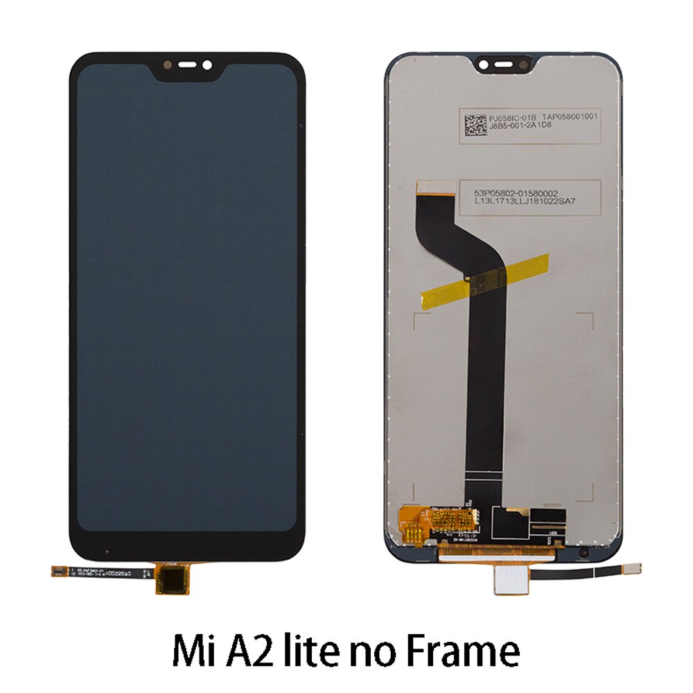 M1805D1SG Premium Lcd For Xiaomi Mi A2 Lite Display With Frame Touch Screen Replacement For Xiaomi Redmi 6 pro Display: Black No Frame