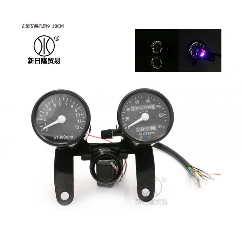 12v motorcykler retro lcd speedometer kilometertæller omdrejningstæller multifunktion brændstofmåler samling