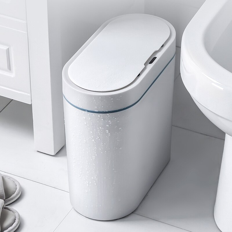 Smart Sensor Prullenbak Elektronische Automatische Huishoudelijke Badkamer Wc Waterdicht Smalle Naad Sensor Bin Smart Home-Prullenbak