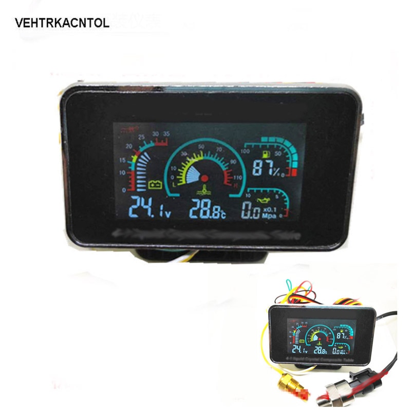 VEHTRKACNTOL 4 Functies 12 v/24 v Truck Auto Oliedrukmeter + Volt Voltage Gauge + Water Temperatuur gauge + Brandstof Gauge Meter