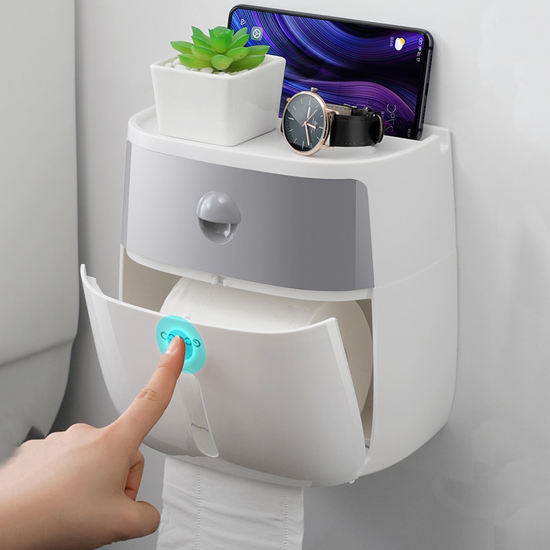 Draagbare Toiletrolhouder Plastic Waterdichte Papier Dispenser Voor Wc Thuis Opbergdoos Badkamer Accessoires Voor Badkamer