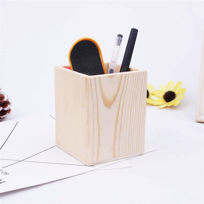 Office Organizer Desktop Houten Pen Opbergdoos Potlood Pot Pennenhouder Make Borstel Container Home Office Briefpapier Leveringen