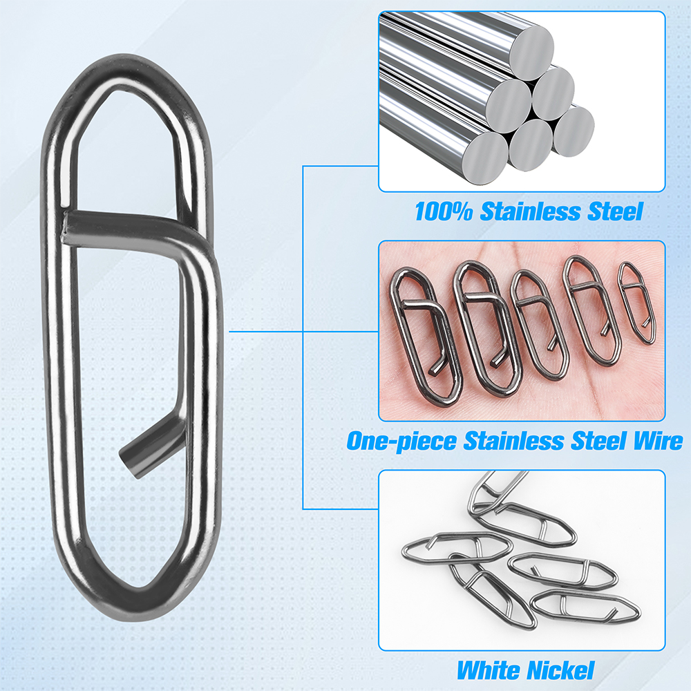 50 Stuks Power Vissen Clips Vissen Snelheid Clips Hoge Sterkte Vissen Lokken Clips Rvs Quick Change Snelle Link Clip Snaps