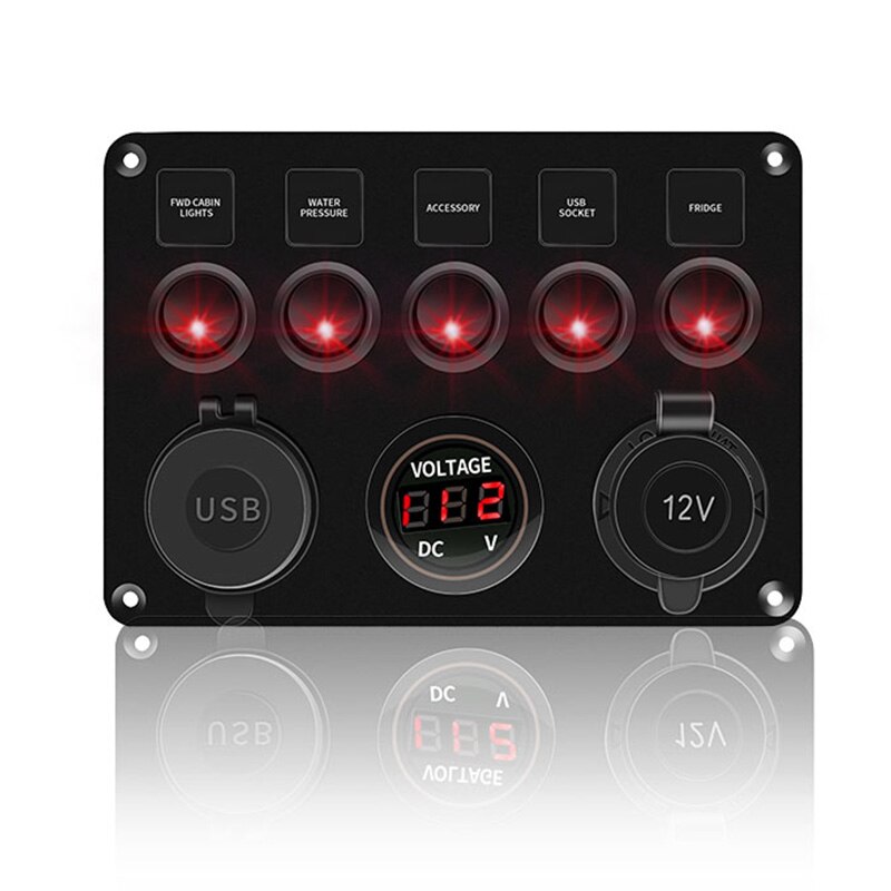 12-24V USB 6er Gang LED Kippschalter-Panel mit Sicherungsautomaten für Motorrad, Auto or Boot Sale - Banggood utschland Mobile-arrival notice