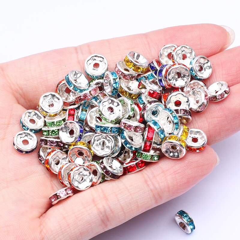 50 stück 4 strassrondellen, kristallperlen 6 10mm , verlieren zwischenperlen für 8 , Armbinde-diy-zubehör: 6mm