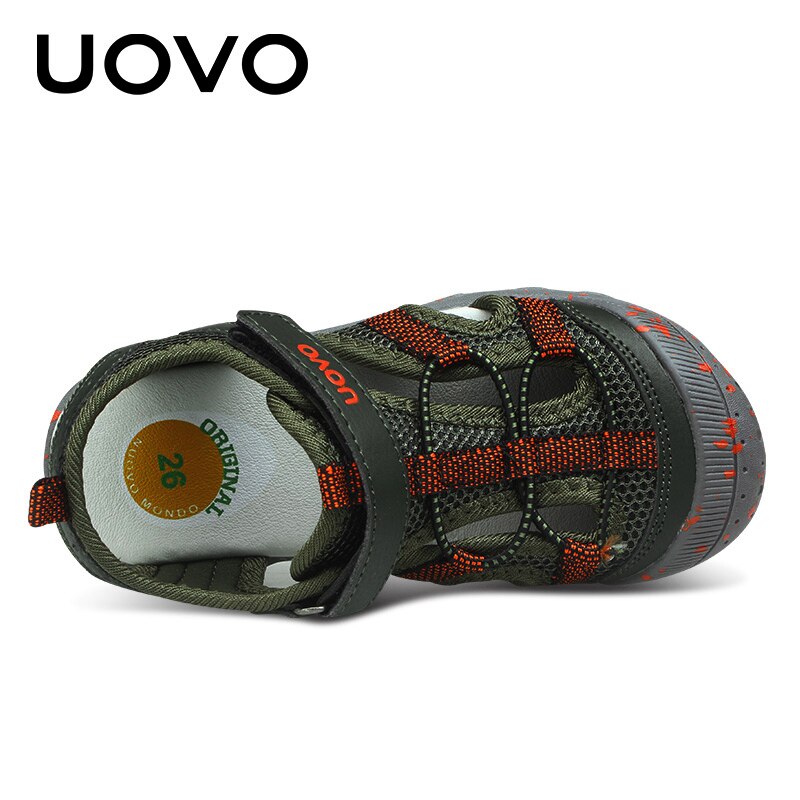 UOVO Summer Children Shoes Boys Sandals Beach Shoes Outdoor Breathable Casual Hook & Loop For Male Child Size 25-33