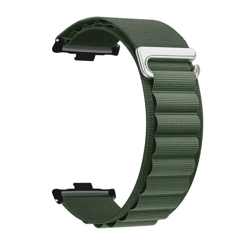 Correa de nailon para reloj inteligente Xiaomi Mi Band 9 Pro/8 Pro, pulsera deportiva para Redmi Watch 5 4, accesorios: XXL / Verde oliva
