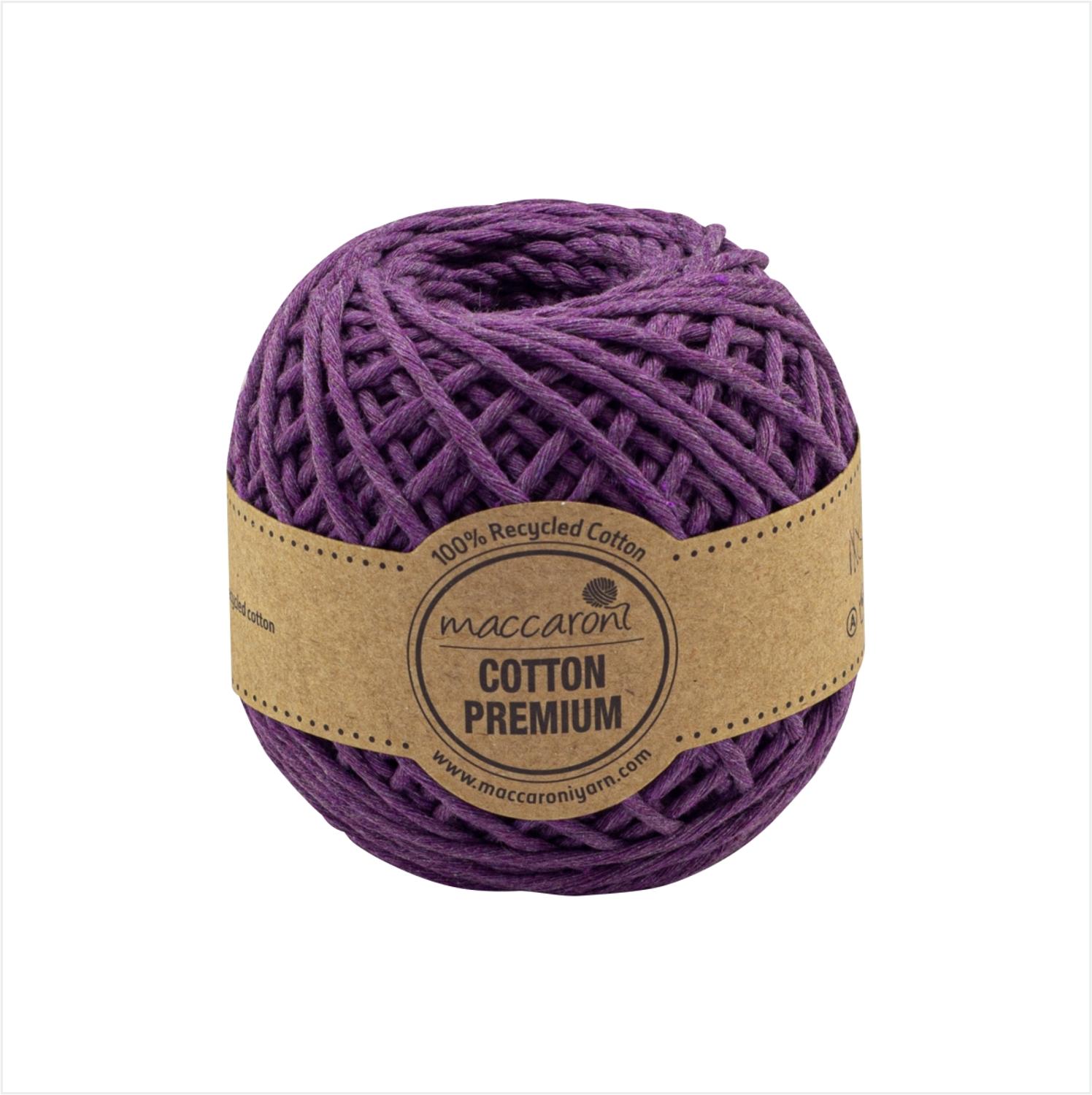 Macaroni bomuld premium macrame garn enkelt snoet 1 mm: Lilla