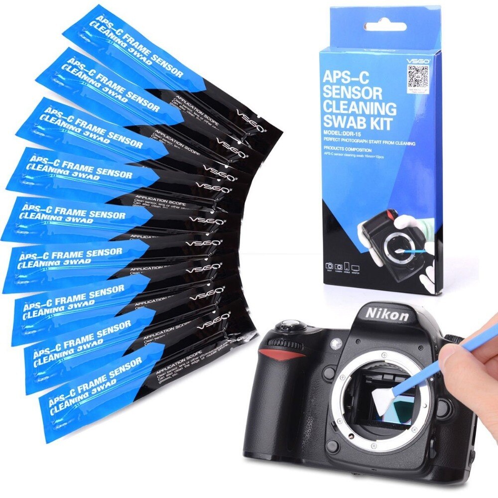 Vsgo Camera Sensor Cleaning Kit DDR-15 10Pcs Sensoe Swabs Voor Nikon Slr Digitale Camera Schoonmaken
