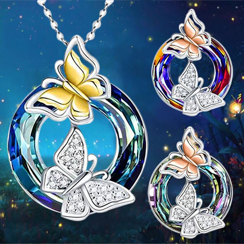 Butterfly necklace charm pendant necklace jewelry girl girlfriend wife mother birthday