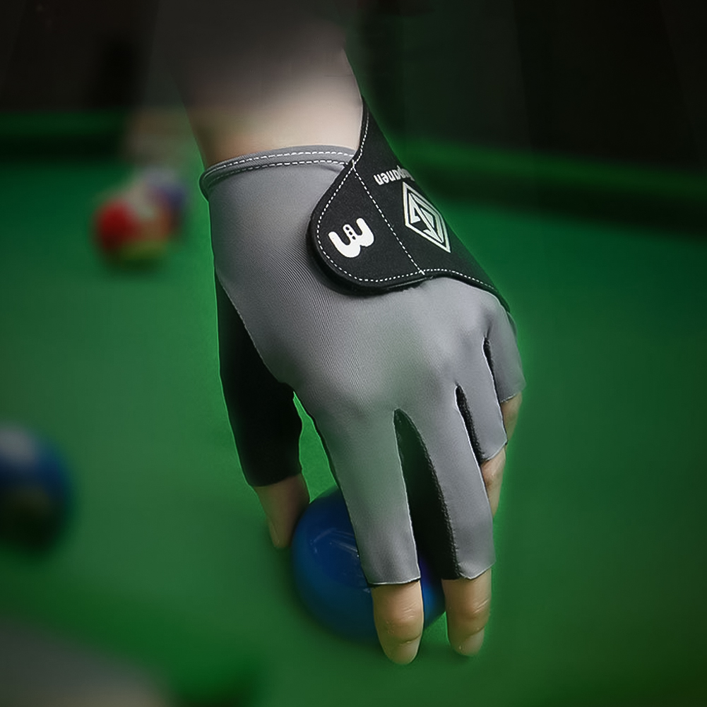 1Pcs Billiard Glove Open 3 Fingers Sports Gloves Billiard Left Hands Anti-Slip Breathable Perspire Women Men Unisex
