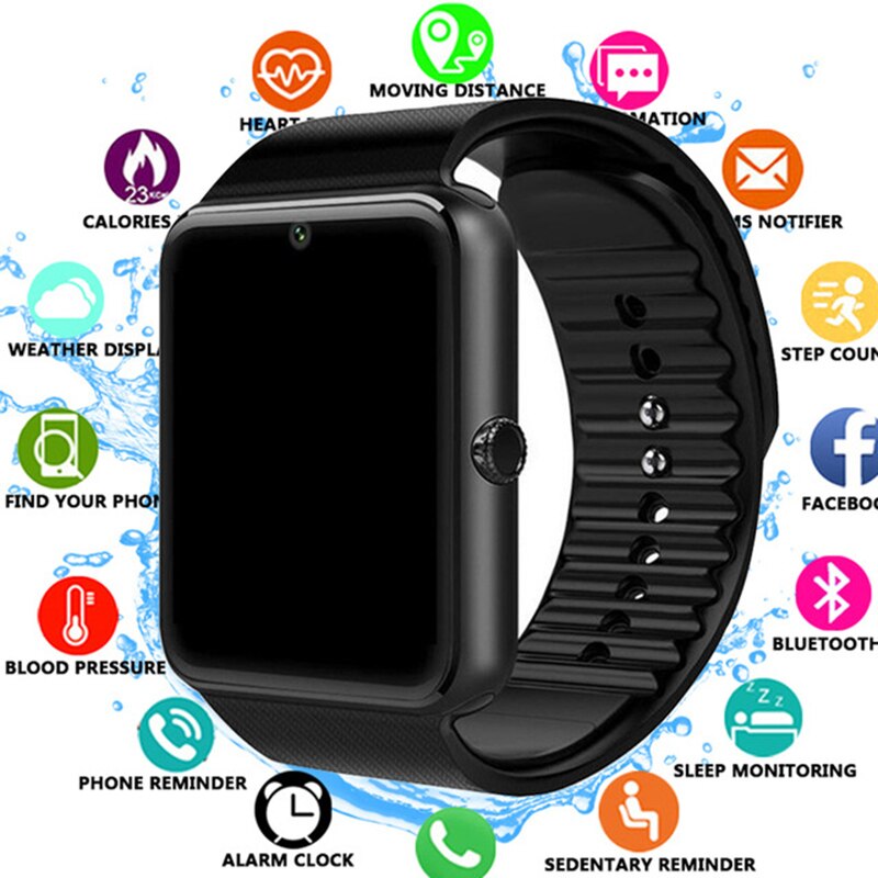 Homme montre montre intelligente GT08 horloge synchronisation notifiant soutien Sim TF carte Bluetooth connectivité Android téléphone montre intelligente hommes alliage