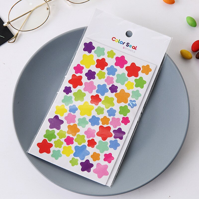 6 sheets/set Cute Planner Notebook Journaling Stickers Scrapbooking Decorative Stationery Sticker: NO.1