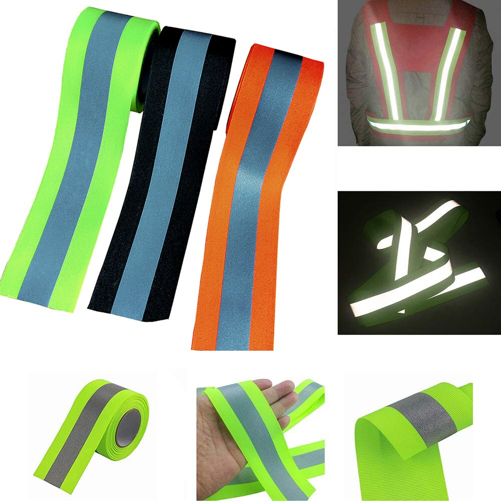 Sew On Silver Reflective Tape for Chothing Safety Fabric Webbing Trim Strip 5cm x 2cm x 2m