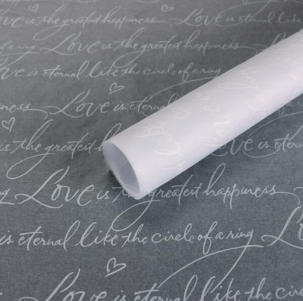 Marble / Letter Flower Wrapping Tissue Paper Material 30 sheets Shoes Packing Craft Paper DIY Bouquet Supplies 50*70cm: Love white