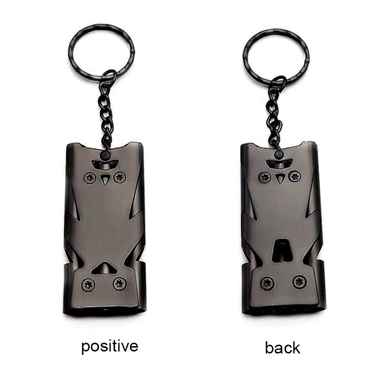1Pcs Emergency Whistle Stainless Steel Whistles Pipe High Decibel Survival Whistle Keychain Cheerleading Whistle for Hiking Camp: 02
