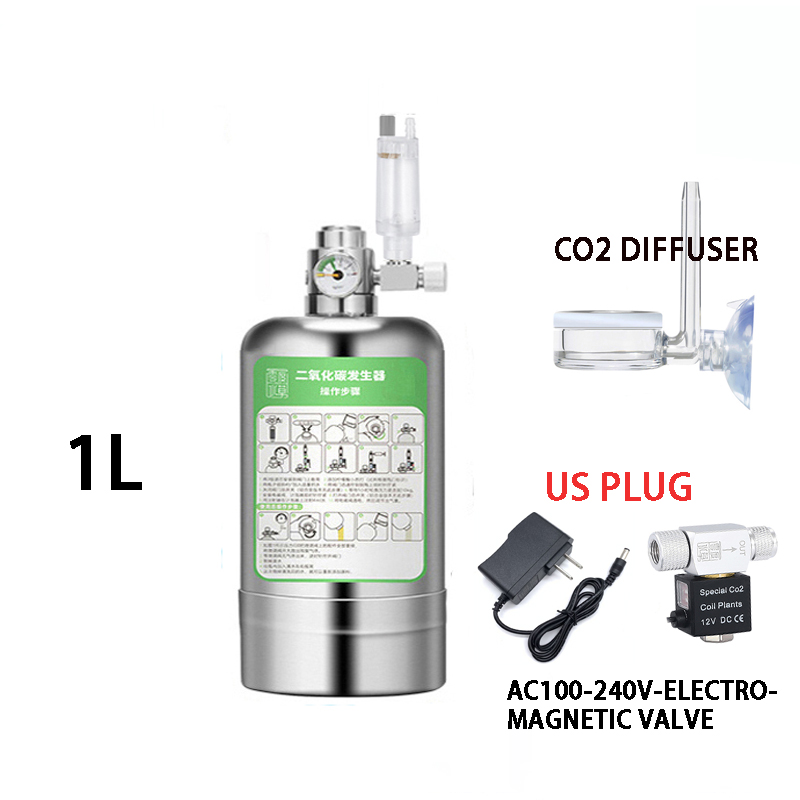 Aquarium CO2 Generator systeem Kit RVS CO2 Cilinder Generator Systeem Kooldioxide Reactor Kit Voor Plant Vis: Rood