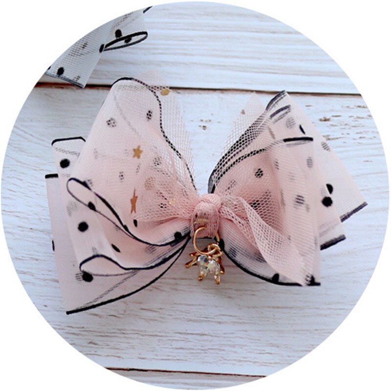 chapeaux enfant princesse pinces à cheveux bandeaux accessoires de cheveux dentelle strass Bow hairgrip épingle à cheveux pour bébé mignon: Rose