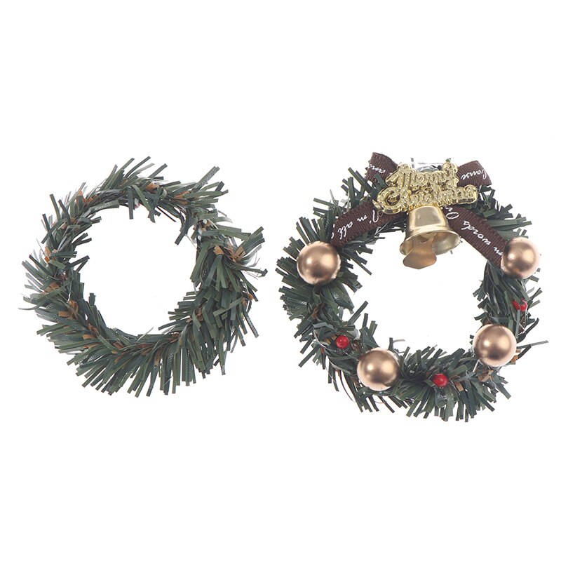 1:12 domek dla lalek miniaturowy wieniec świąteczny dekoracje na drzwi ściany pokoju ozdoby robić domu wesołych świąt girlanda