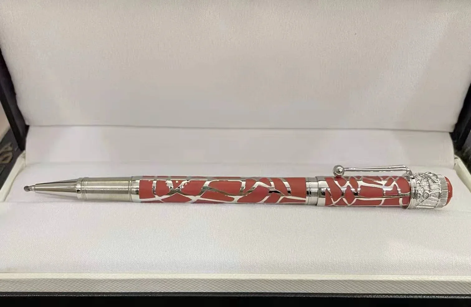 Luxury Spider Web Pattern Barrel Black Red Roller ball Pens Fountain Pen for Writing shoocl pen: Burgundy / EF