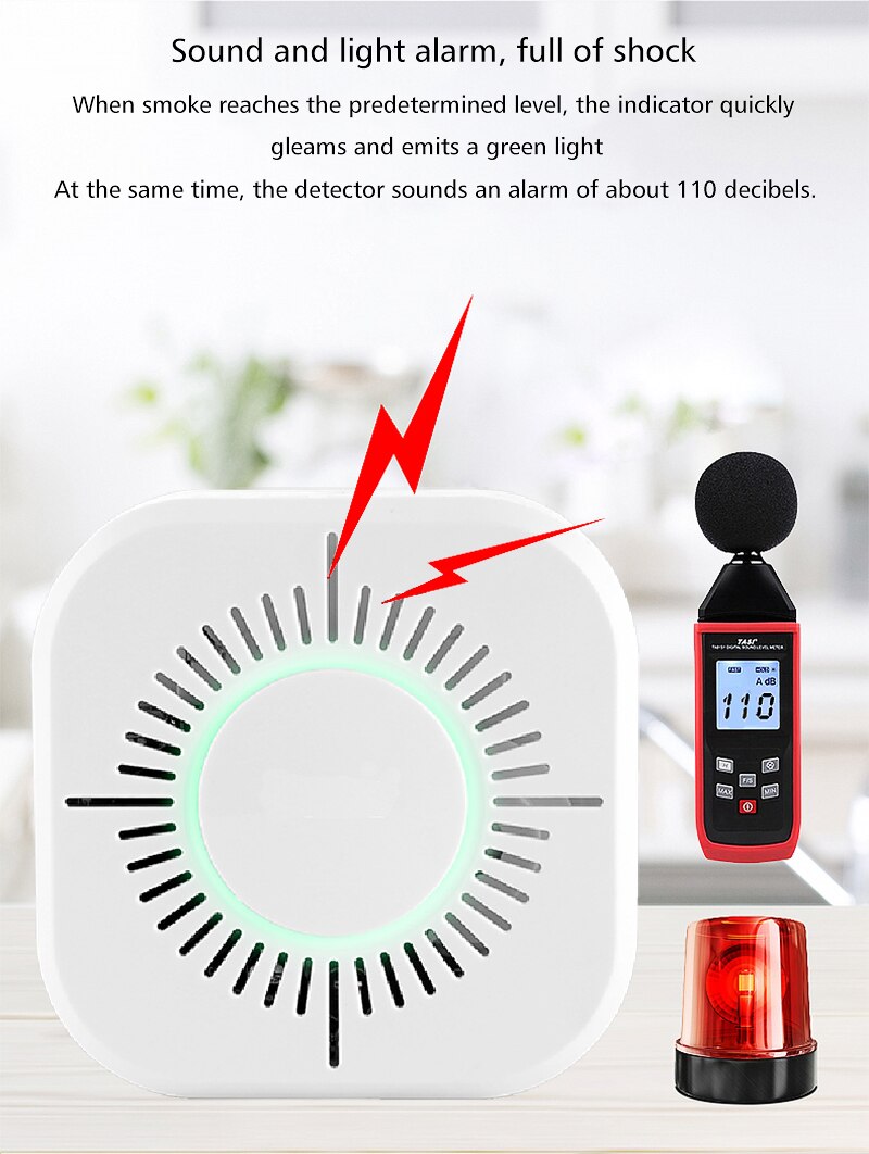 Smart smoke alarm home commercial wireless remote alarm fire fire sensor smoke detector