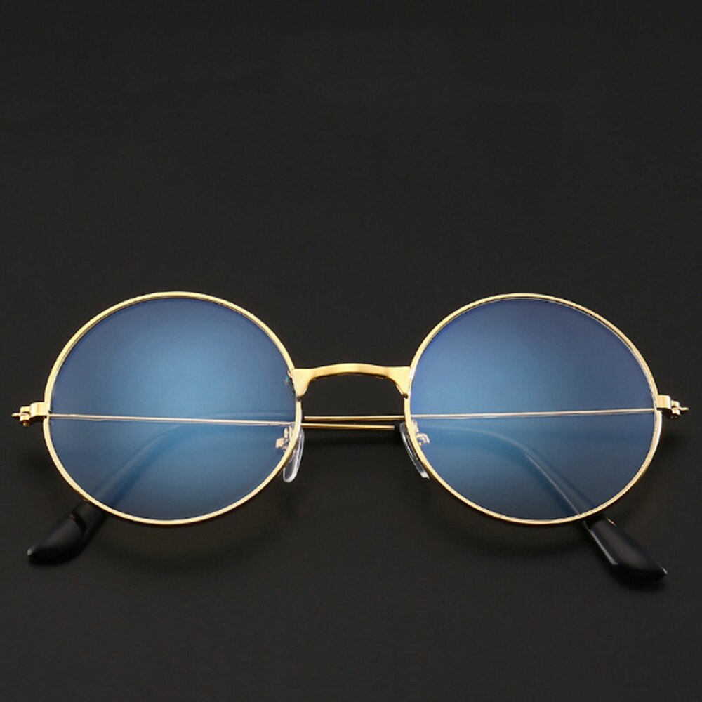 årgang rund metallramme blått lys blokkerende personlighet høyskole stil klar linse briller øyevern mobiltelefon søle