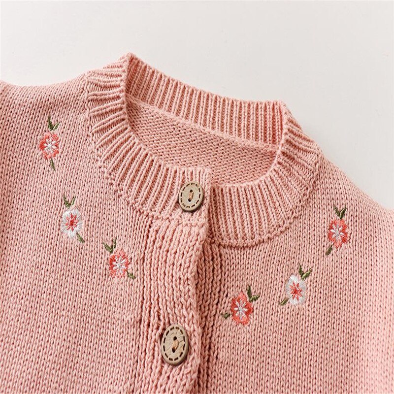 0-3T Baby Meisje Truien Sets Peuter Geborduurde Katoen Gebreide Jas Baby Truien Rompertjes Pasgeboren Knit Bretels Jumpsuits