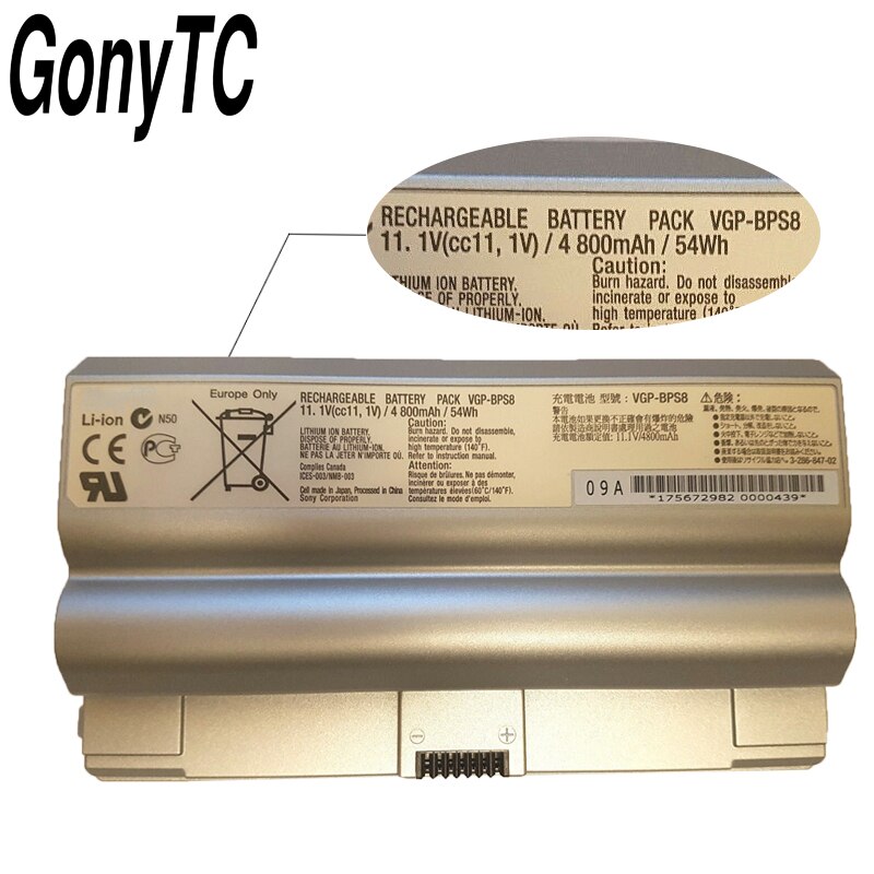 Original VGP-BPS8 6CELLS laptop battery FOR SONY VAIO VGP-BPS8 VGP-BPS8 VGP-BPL8 VGP-BPS8A FZ50B FZ90S