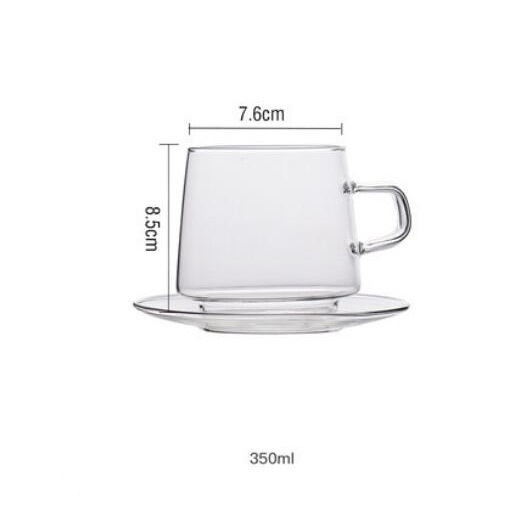 Tazza di vetro colorato tazza 350ml resistente al calore ambra blu verde impilabile tazza di vetro tazza da caffè tazza da tè 1pc: Multi