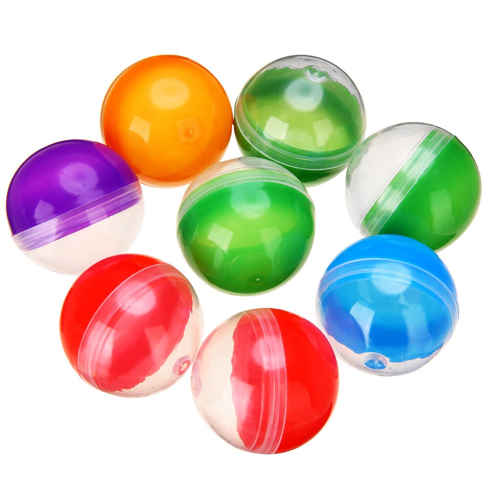 Máquina Expendedora de cápsulas redondas vacías para niños, juguete divertido para máquina expendedora de 32mm de diámetro, mezcla de colores, 1,2 pulgadas, 10 unids/set por juego
