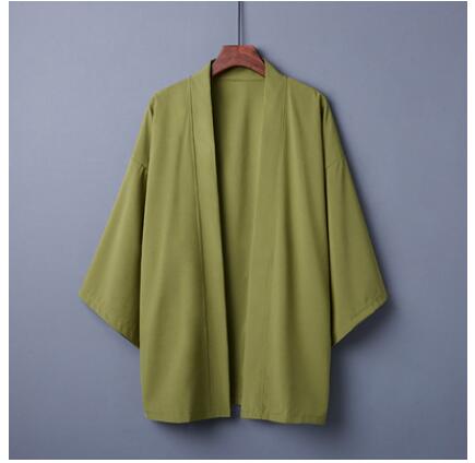 Spring Summer Plain Color Coat Japanese Kimono Cardigan Kimono Haori For Woman Man Loose Thin Outer Garment: M