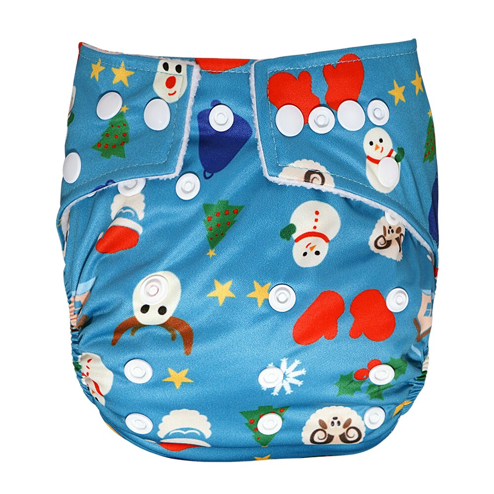 Christmas Prints Christmas 1PC Child Cloth Nappy Waterproof Diapers Reusable Nappy Covers Soft & Comfortable Fabric Diapers