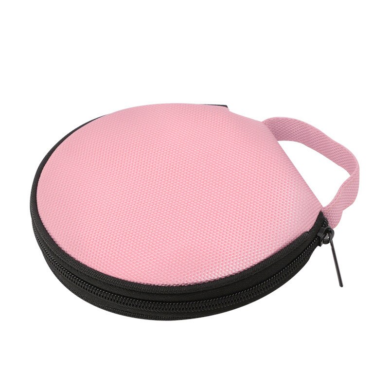Portable CD DVD Case 20 Capacity Oxford Cloth Storage Bag Round Holder with Zipper for Home Car CD Box Bag: Pink