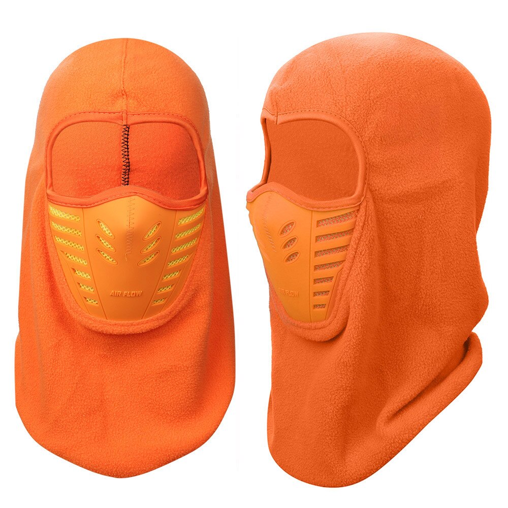 Motorfiets Gezichtsmasker Winter Warm Outdoor Winddicht Helm Fiets Fietsen Fleece Bivakmuts Gezichtsmasker: Orange