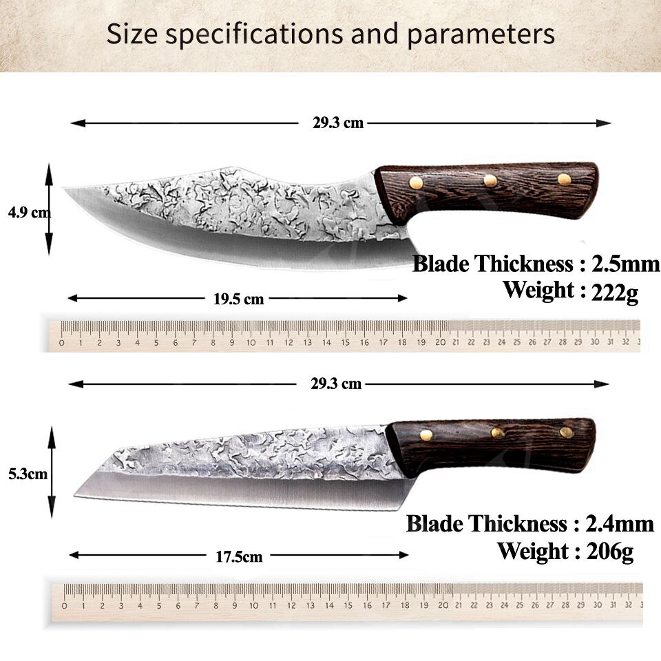 Kitchen Knives Set Forged Meat Cleaver Knife Damask Stainless Steel Chef Knife Cooking Set Cooking Tools