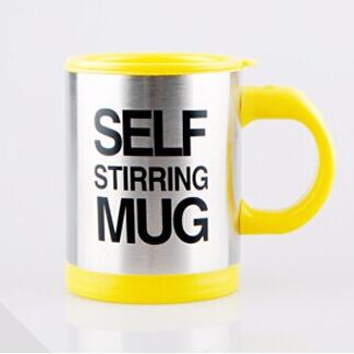 Własna mieszanie kubek kawy kubki elektryczny mleka w proszku mikser automatyczne własny kubek robić mieszania mieszania kubki robić picia z pokrywką: żółty