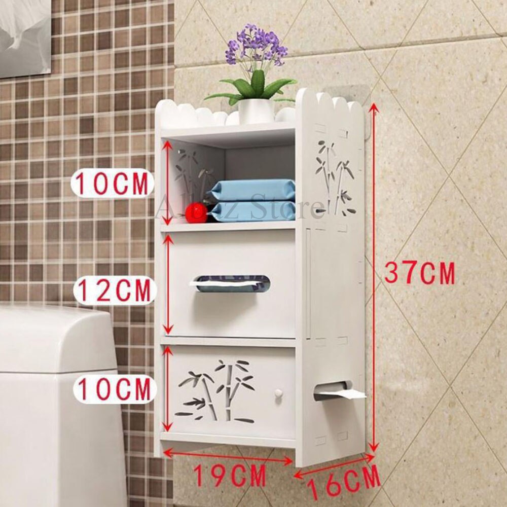 Punch-free Bathroom Toilet Wall Shelf Cosmetic Bedroom Vanity Storage Rack Kitchen Drawer Organizer Desk: D