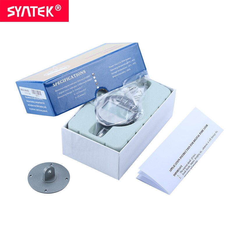 Syntek Indicators 0-12.7mm 0.5inch Electronic Digital Dial Indicator 0.01mm Tolerance Digital dial Gauge Metric Inch CE SGS