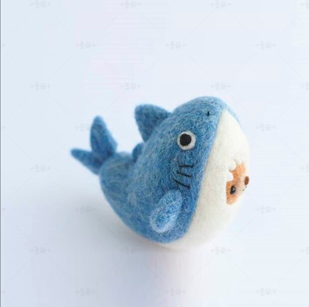 Shark wool needlepoint kit wool felt needle felting decoration craft needlecraft DIY handmade