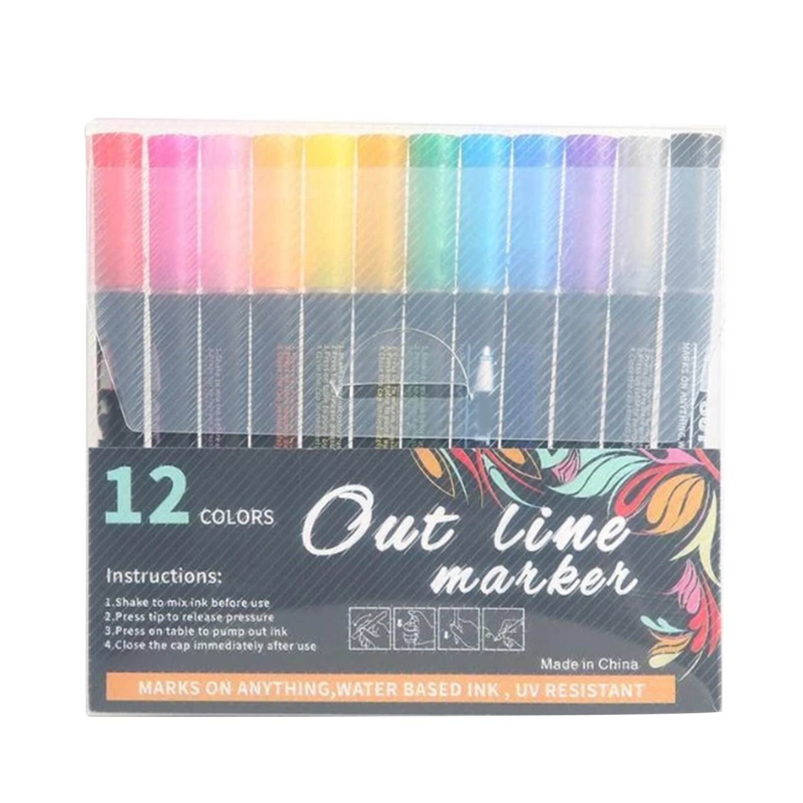 8/12pcs Marker Pen for Highlight Writing Taking Notes Drawing DIY Art Projects Kids Adult NIN668