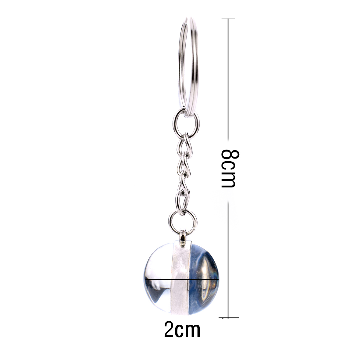 Men's Boston Terrier Keychain Black and White Dog Photo Glass Ball Pendant Keyring Decoration Pendant for Women