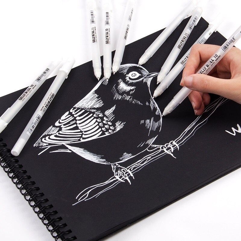 Sakura-rotulador de Color blanco, dorado y plateado, rotulador de pintura para dibujo, arte, papelería japonesa, suministros para oficina y escuela, H6499