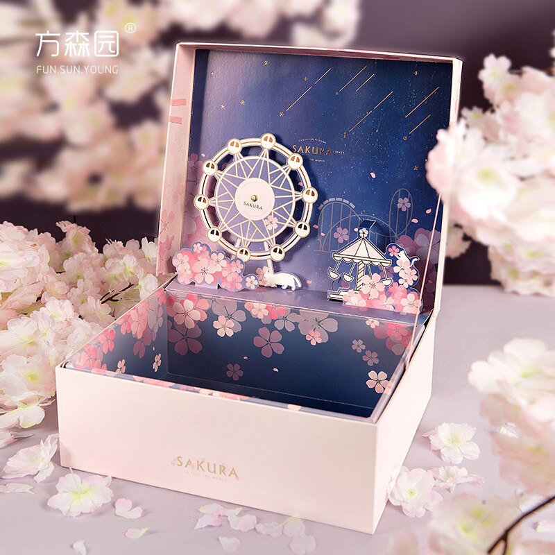 Square Forest Park Season Box Companion Hand Romantic Carton Girlfriend Lover Boxing Box Valentine Box