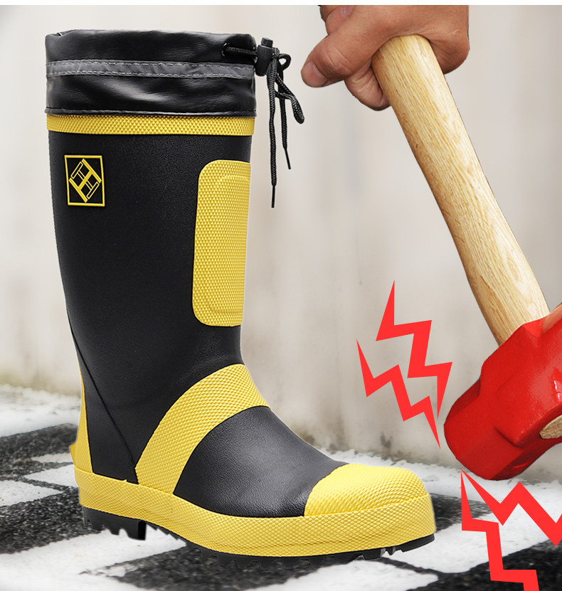 homme bottes de pluie taille 50 chaussures homme chaussures de pluie hauteur augmentée chaussures à semelles compensées haut bottes en caoutchouc couleur mixte travail chaussure