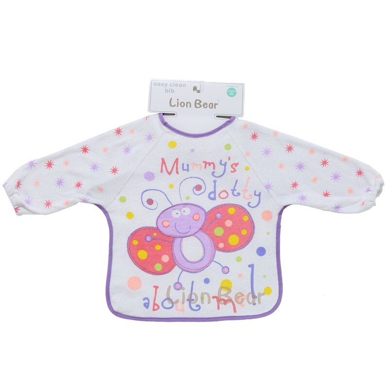 Apron baby bibs for babies Cotton waterproof Long Sleeve Smock Saliva Burp Cloth infant 6-24 Month kid baby feeding Accessories: 08305