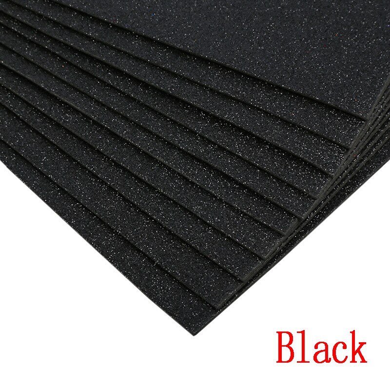 5sheets Glitter Foam Paper Sparkles Paper for Children's Craft Activities DIY Cutters Flash Handcraft Foam Paper Without Glue: Black