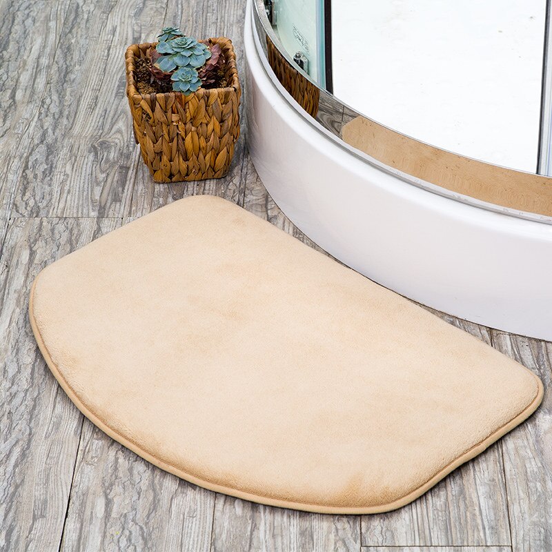 Halfronde badmat tapijten voor toilet badmat antislip tapijt deurmat vloerkleed badmat waterabsorptie wc tapijten: Khaki