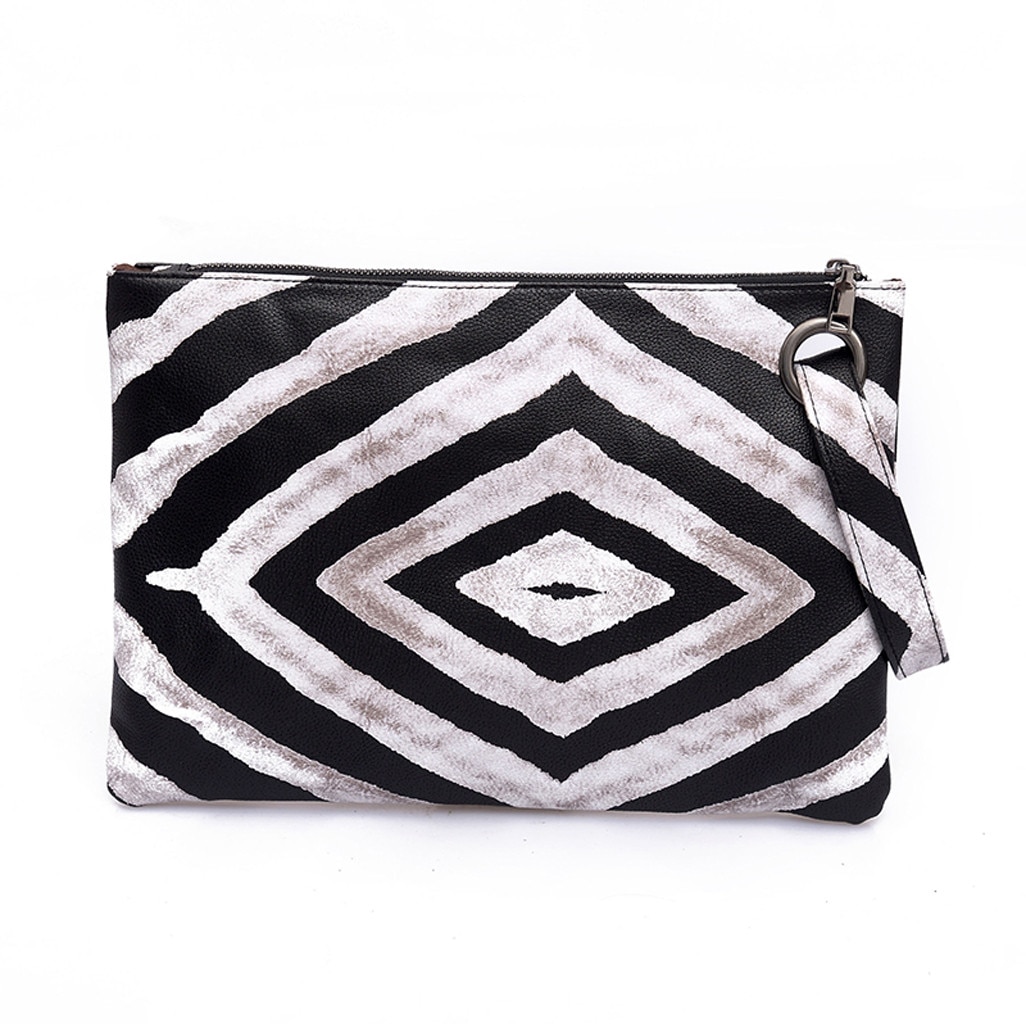 Zebra Patroon Crossbody Tas Vintage Envelop Handtas Vrouwen Lederen Boekentassen Tassen Daily Koppelingen Borse Da Donna # BL2: Black