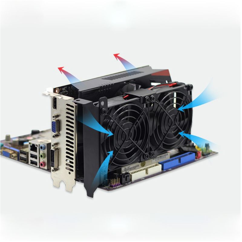 Universal Silent VGA Cooler - Desktop Computer Chassis PCI Fan - Ultra Quiet